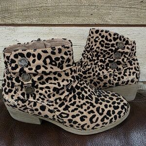 Blowfish Girl's (4) / Women's (5) Leopard Ankle Boots
